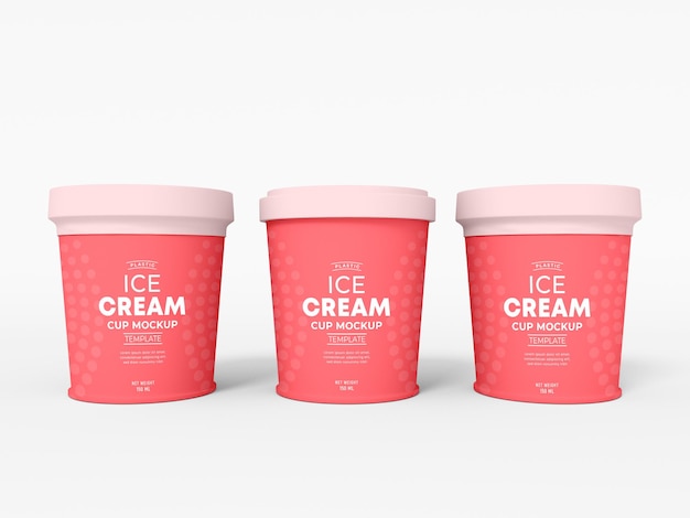 Mockup di imballaggio per tazza di gelato