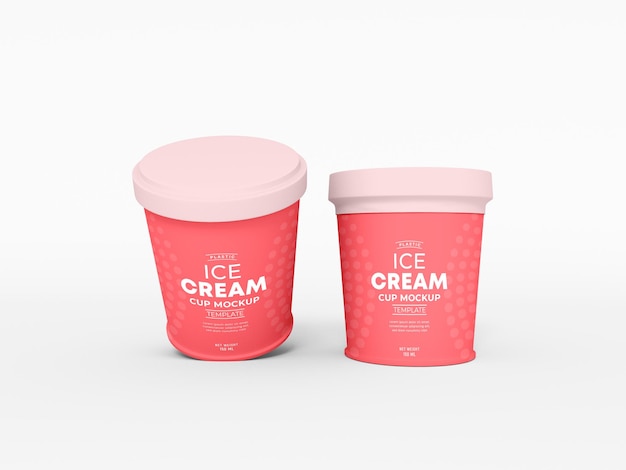 Ice Cream Cup Packaging Mockup