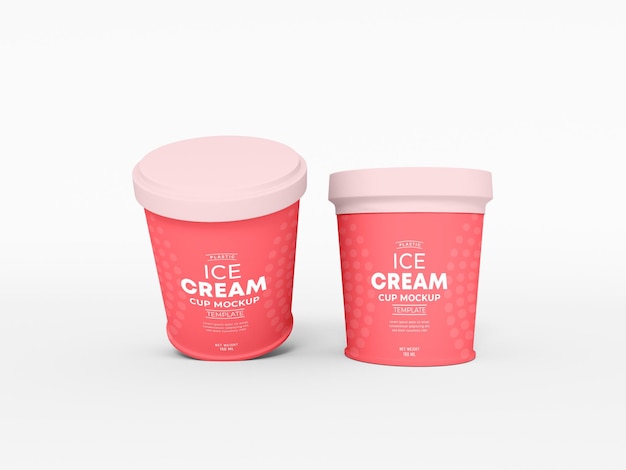 Ice cream cup packaging mockup