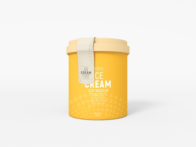 PSD mockup di imballaggio per tazza di gelato