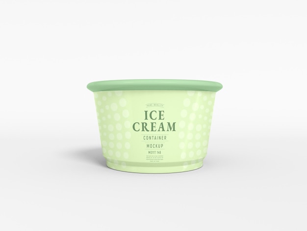 PSD mockup di imballaggio per tazza di gelato