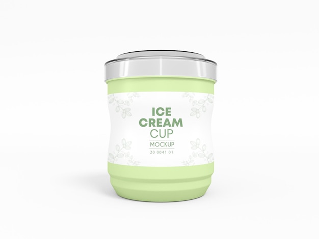 PSD mockup di imballaggio per tazza di gelato