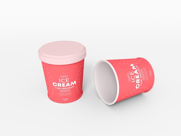 Ice cream cup packaging mockup