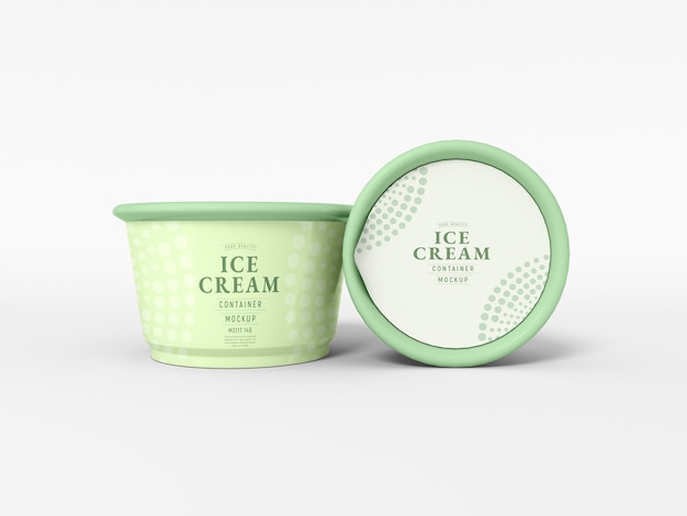 Ice cream cup packaging mockup