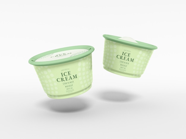 Ice cream cup packaging mockup