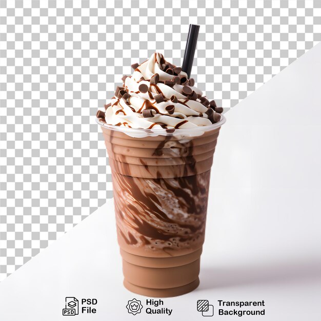PSD Чашка мороженого с шоколадом, изолированной на прозрачном фоне