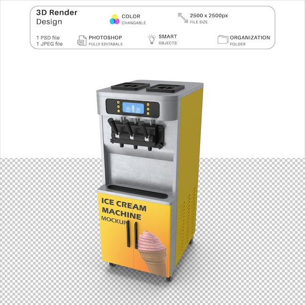 PSD ice cream dispenser 3d modeling psd file