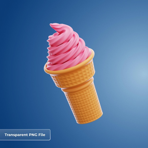 Icona 3d di gelati e fast food