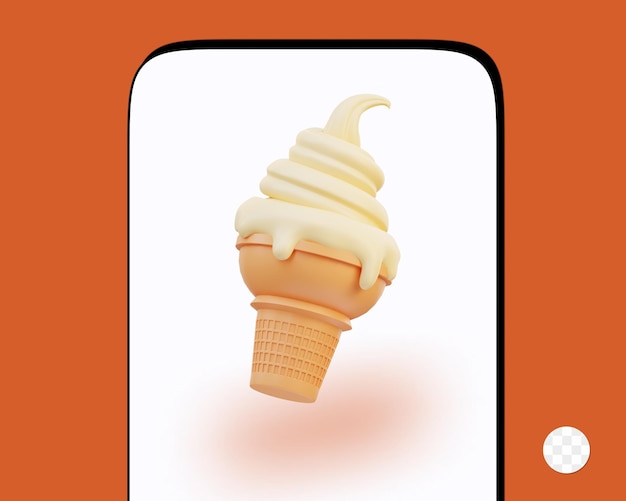 PSD illustrazione 3d di gelati e fast food