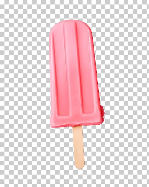 PSD ice cream ice cream a pink ice cream with a stick of ice isolated on a transparent background