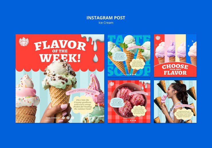 PSD ice cream instagram template design