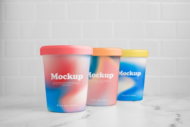 Ice cream jar mockup design