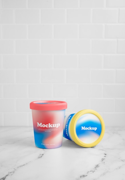 Ice cream jar mockup design