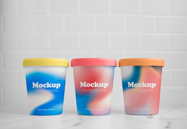 PSD ice cream jar mockup design