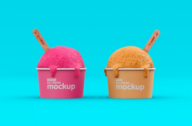 PSD ice cream jar mockup design