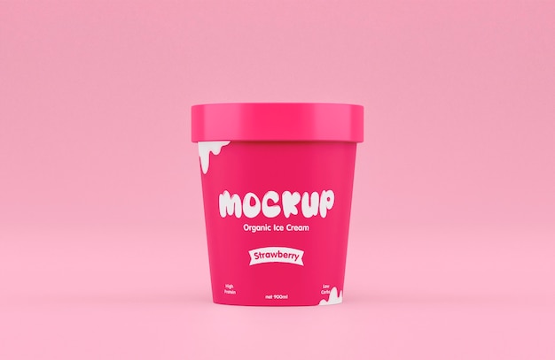 PSD ice cream jar mockup design