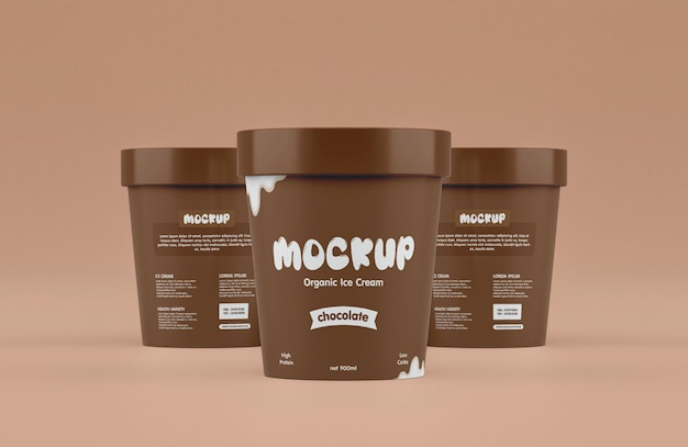 PSD ice cream jar mockup design