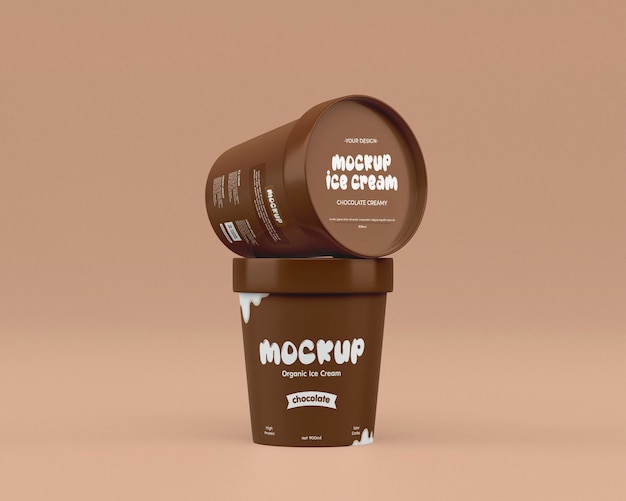 PSD ice cream jar mockup design