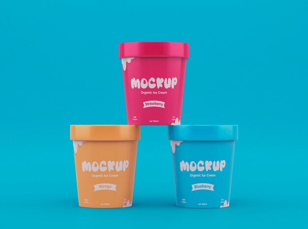 Ice cream jar mockup design