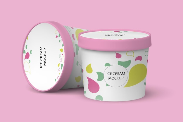 PSD ice cream jar mockup