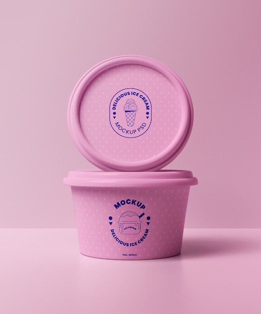 PSD mockup di barattolo di gelato