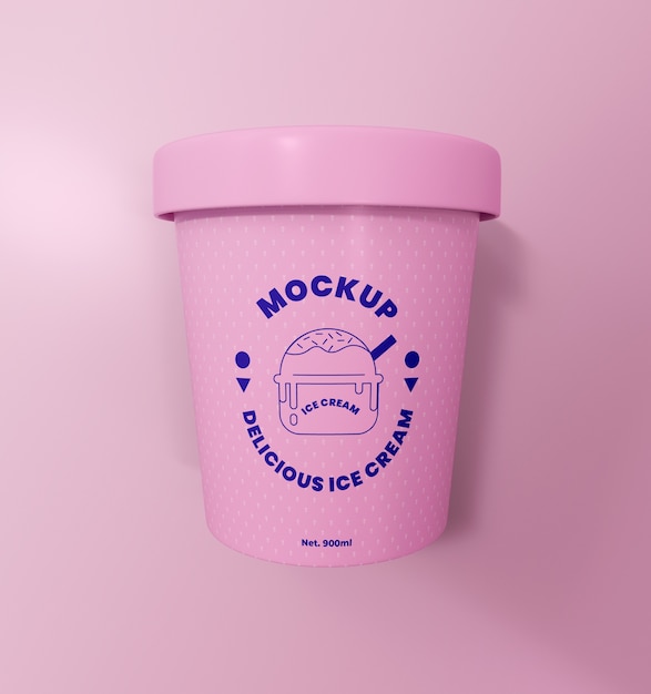 PSD ice cream jar mockup