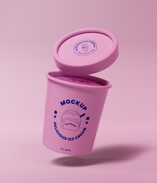 PSD ice cream jar mockup