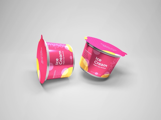 Ice cream jar packaging mockup