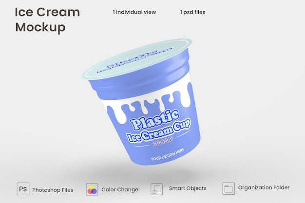 Mockup di confezionamento di barattoli di gelato