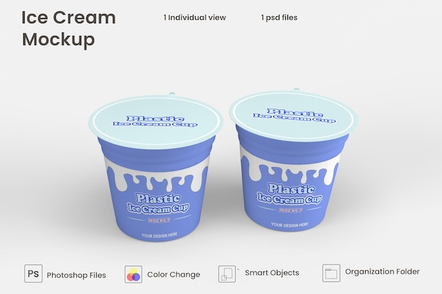 Mockup di confezionamento di barattoli di gelato