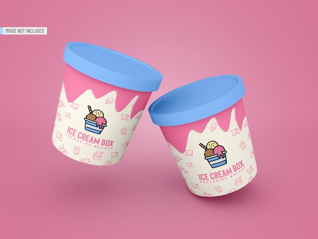 PSD mockup di confezionamento di vasetti di gelato