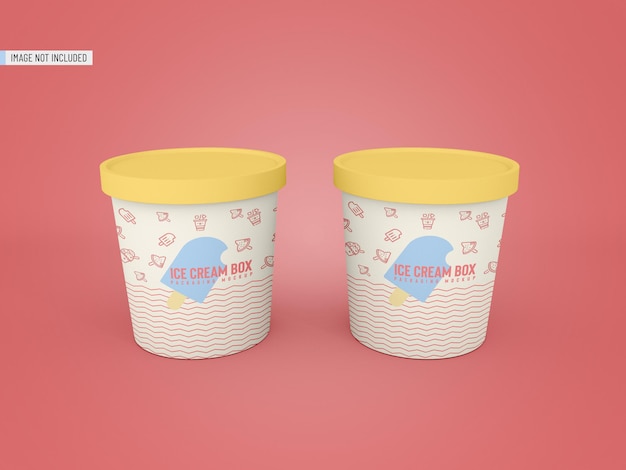 Ice cream jar packaging mockup