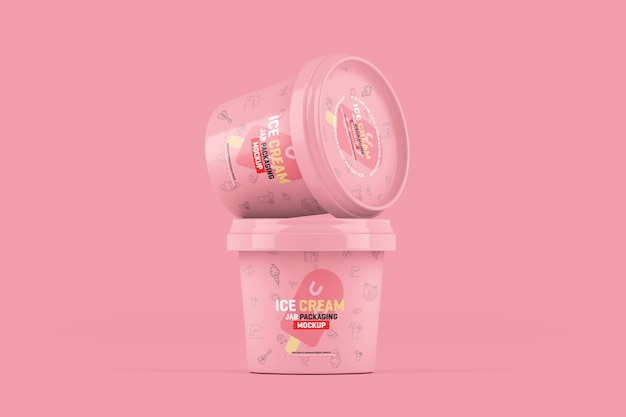 PSD ice cream jar packaging mockup