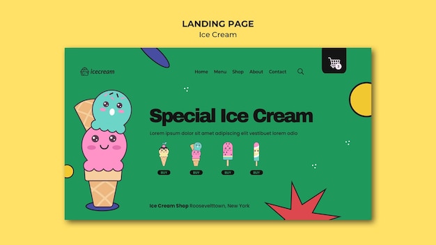 Ice cream landing page