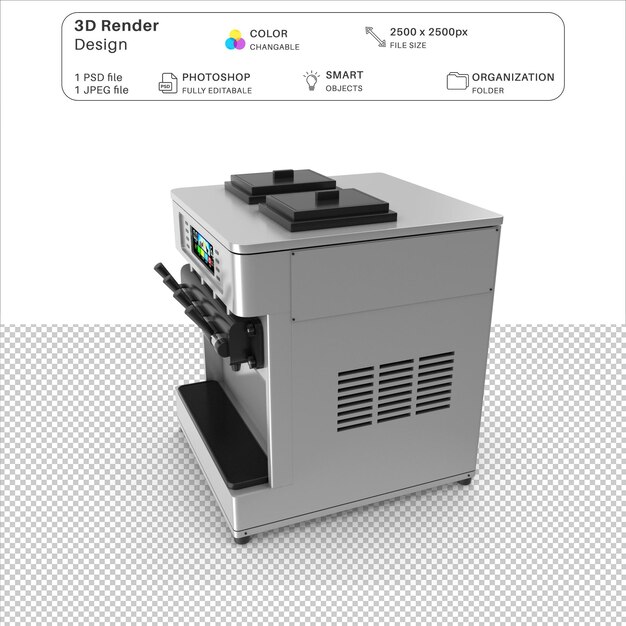 PSD 아이스크림 머신 3d 모델링 psd 파일