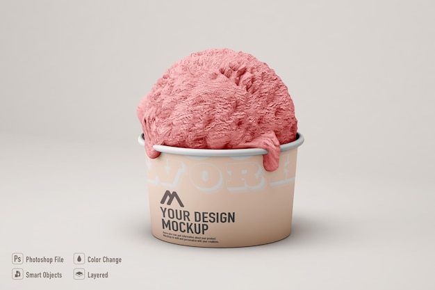 Ice cream mockup isolated