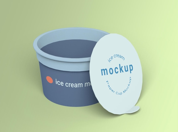 PSD ice cream paper cup mockup