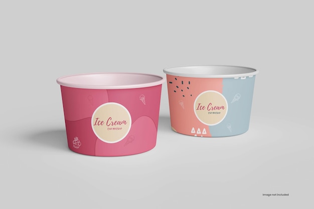 Ice cream paper cup mockup