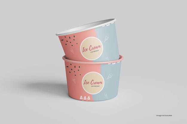 PSD mockup di tazza di carta di gelato