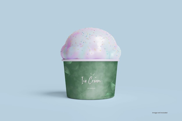 Mockup di tazza di carta di gelato