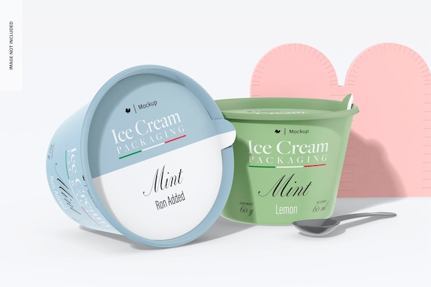 PSD mockup di tazze di carta per gelato