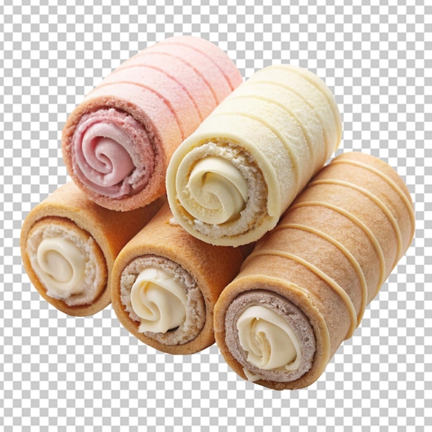 PSD rotoli di gelato sfondo trasparente