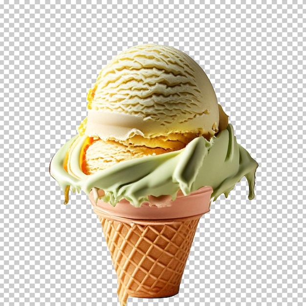 Совок мороженого на прозрачном фоне