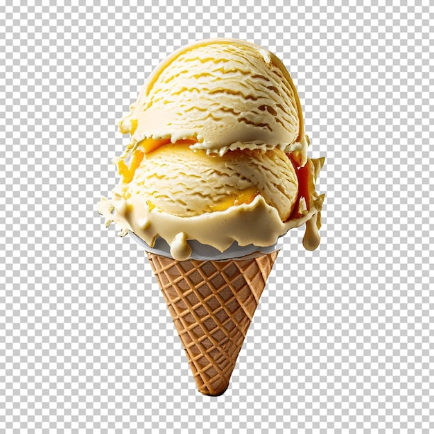 Ice cream scoop on transparent background