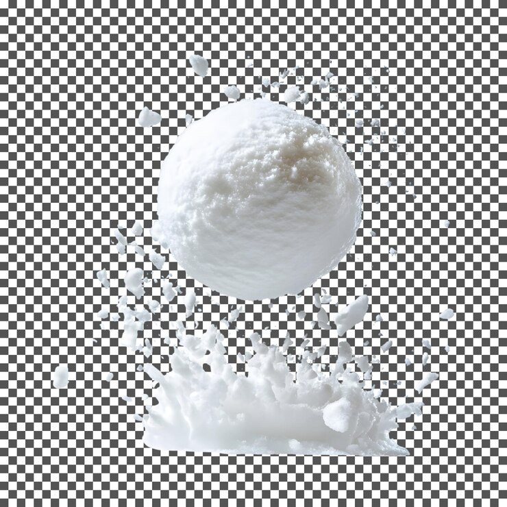 PSD ice cream splash isolated on transparent background