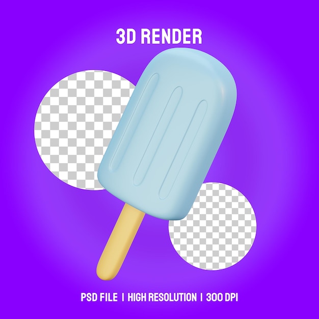 Illustrazione 3d del bastoncino di gelato