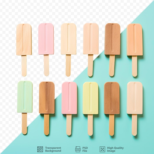 Ice cream sticks made of wood against a black surface