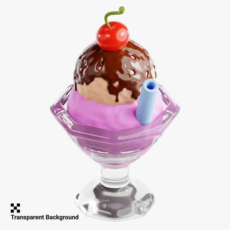 PSD ice cream sundae on summer holiday
