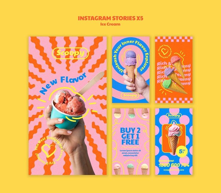 PSD ice cream template design
