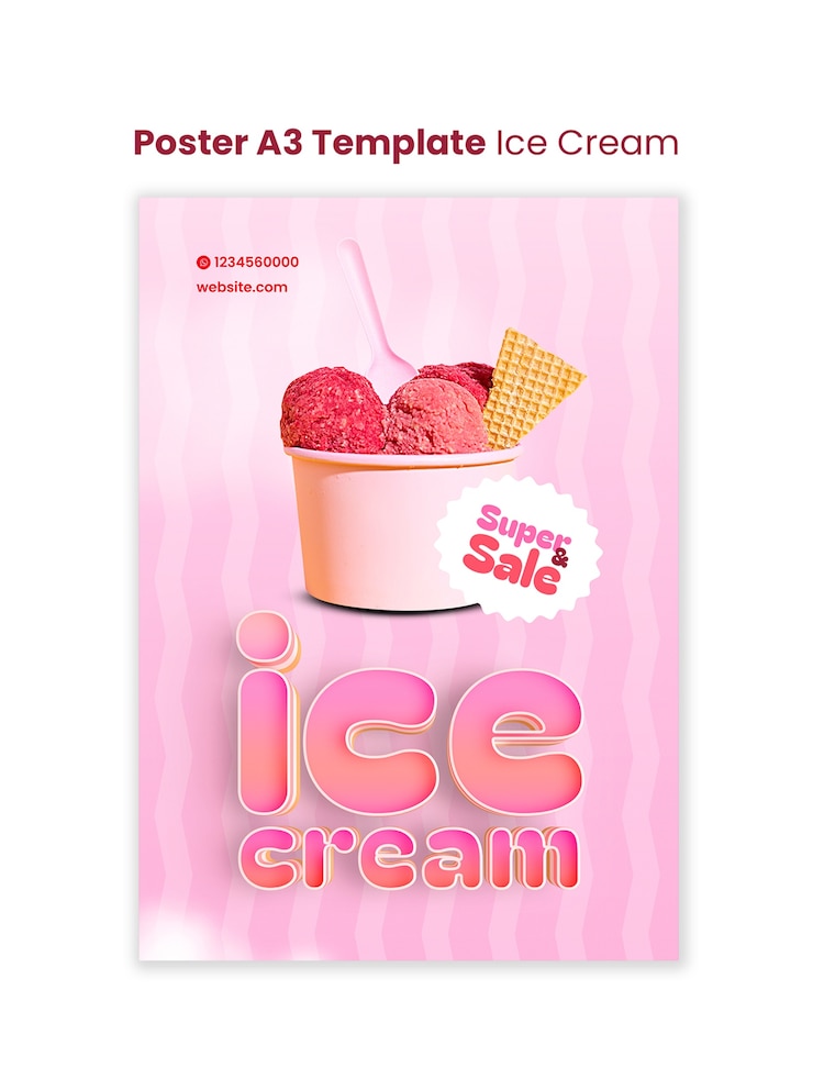 PSD ice cream template design